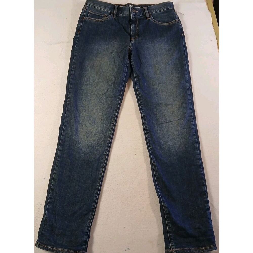 Eddie Bauer Womens Jeans Flannel Lined Boyfriend Fit Size 6 EUC